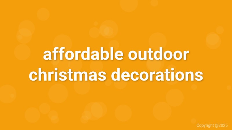 affordable outdoor christmas decorations